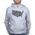 US Guns Map Mens Hoodie
