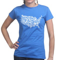 US Guns Map Ladies T-shirt