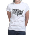 US Guns Map Ladies T-shirt