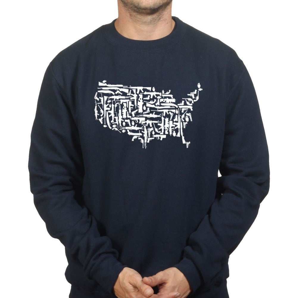 US Guns Map Mens Sweatshirt