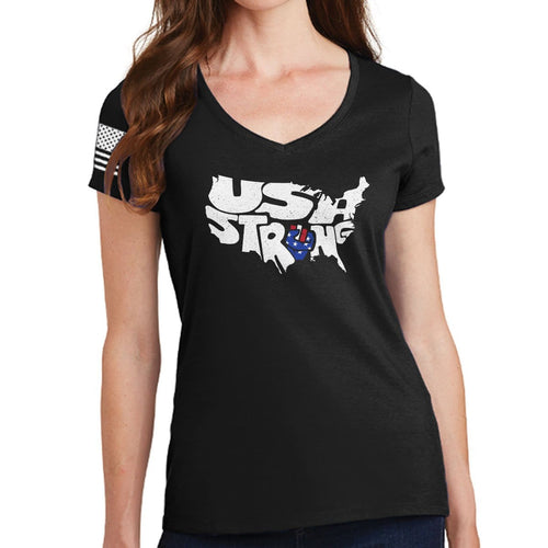 USA Strong Ladies V-Neck T-shirt