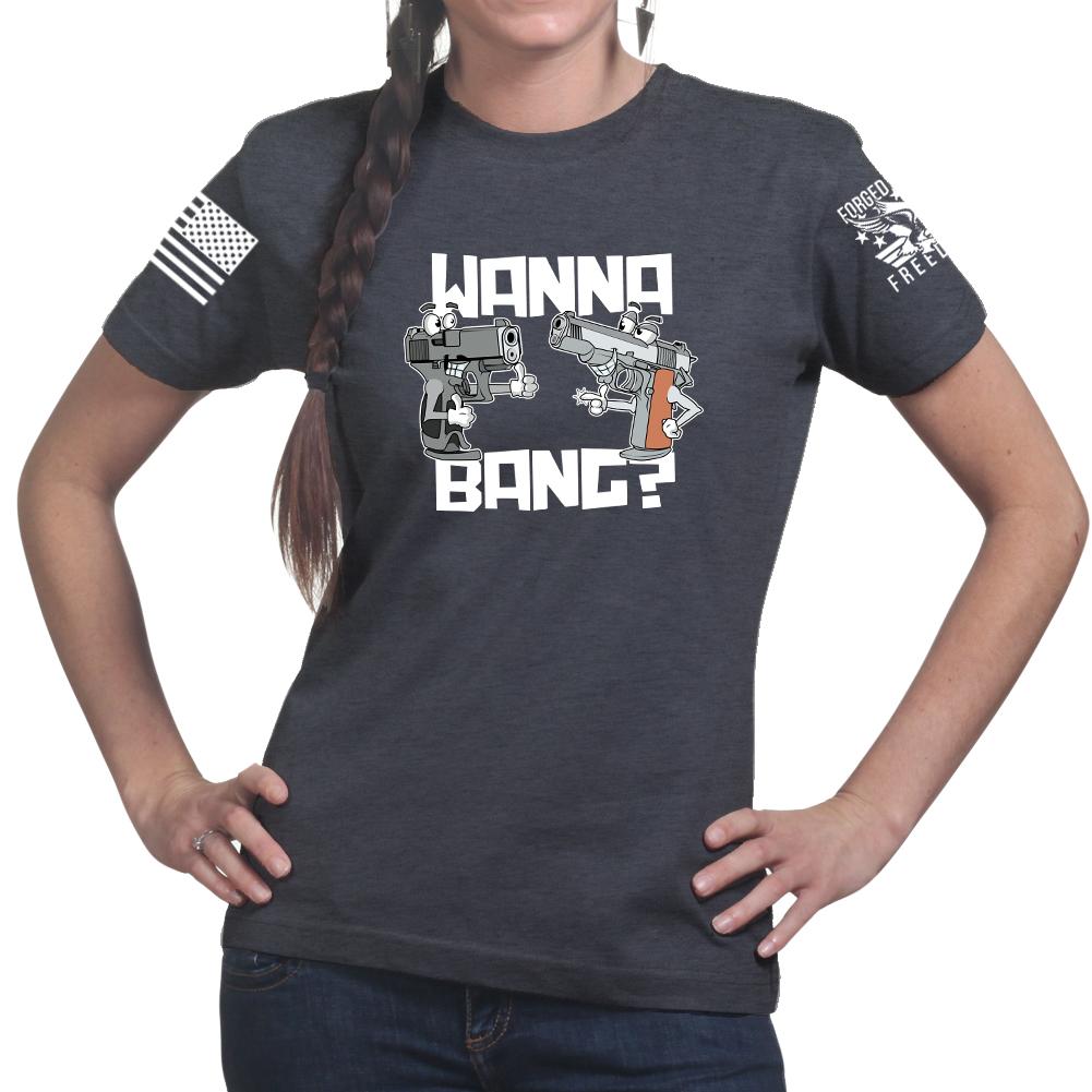Wanna Bang? Ladies V-Neck T-shirt